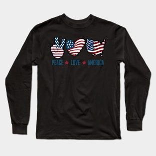 Peace Love America Long Sleeve T-Shirt